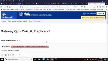 Taking A Webwork Quiz