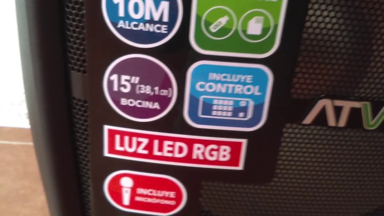 Bocina Bluetooth Karaoke Atvio 38cm de alto con radio📻, tripie y control  remoto📢 - YouTube