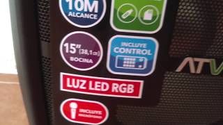 Bocina Bluetooth Karaoke Atvio 38cm de alto con radio📻, tripie y control  remoto📢 - YouTube