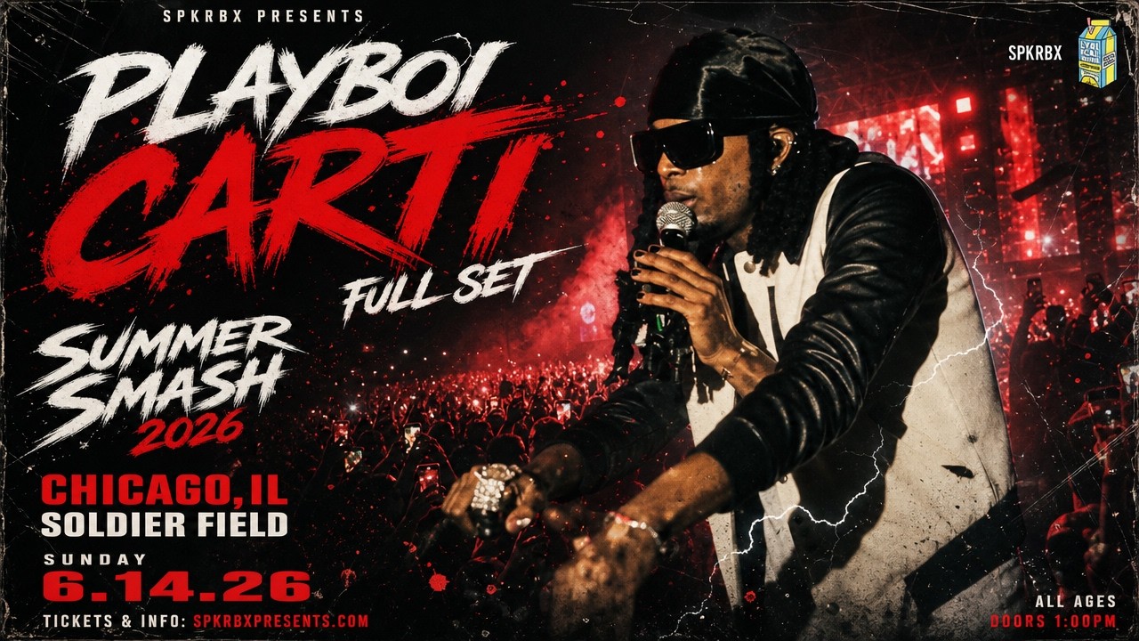 Regardez PLAYBOI CARTI FULL SET @ SUMMER SMASH 2026 sur YouTube Regardez PLAYBOI CARTI FULL SET @ SUMMER SMASH 2026 sur YouTube