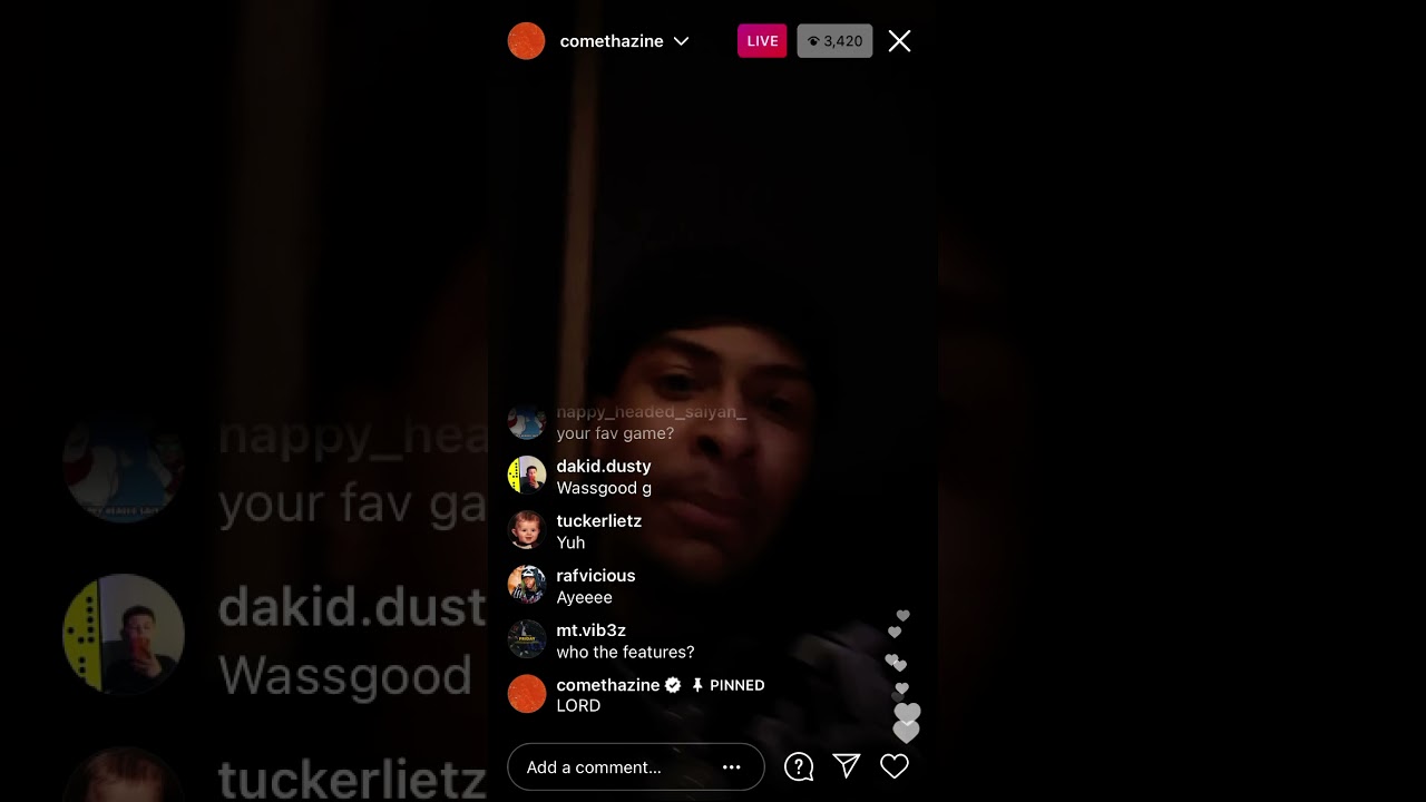 comethazine snipet (instagram live) fire caveman ough