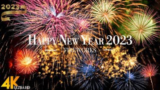 Happy New Year 2023 4K - Firework Sound | Colorful Firework Display with Real Sound | Countdown 2023