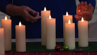 Candle Impressions S/5 Mirage Gold Slim Pillars With Remote on QVC