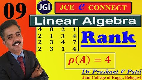How to find rank of matrix || by row echelon form || Linear Algebra || 18mat31 || Dr Prashant Patil
