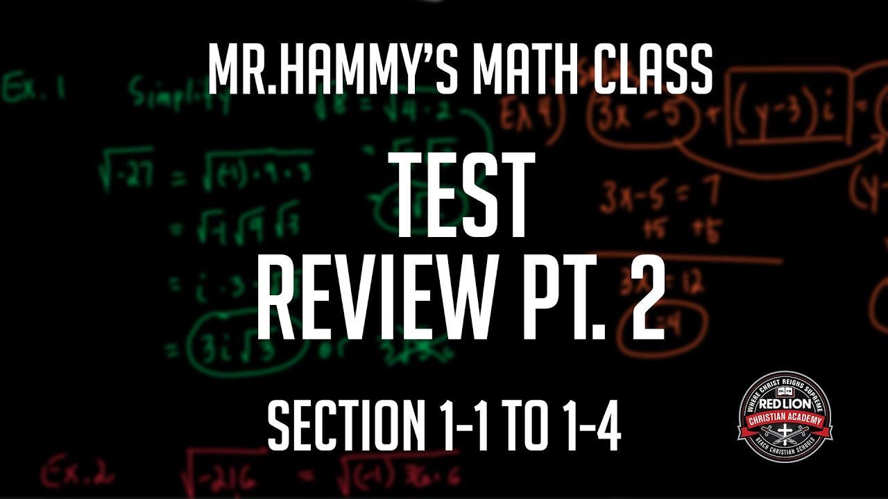 College Algebra Test (Sec. 1-1 to 1-4) Review pt. 2 - YouTube