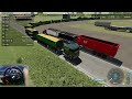 Driving The LONGEST Truck Train EVER In Farming Simulator