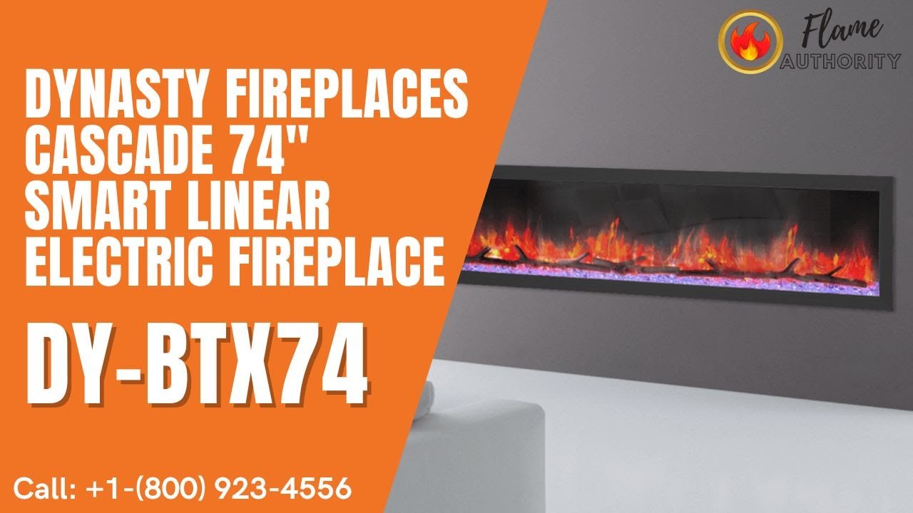 Dynasty Fireplaces Cascade 74" Smart Linear Electric Fireplace DY-BTX74 ...