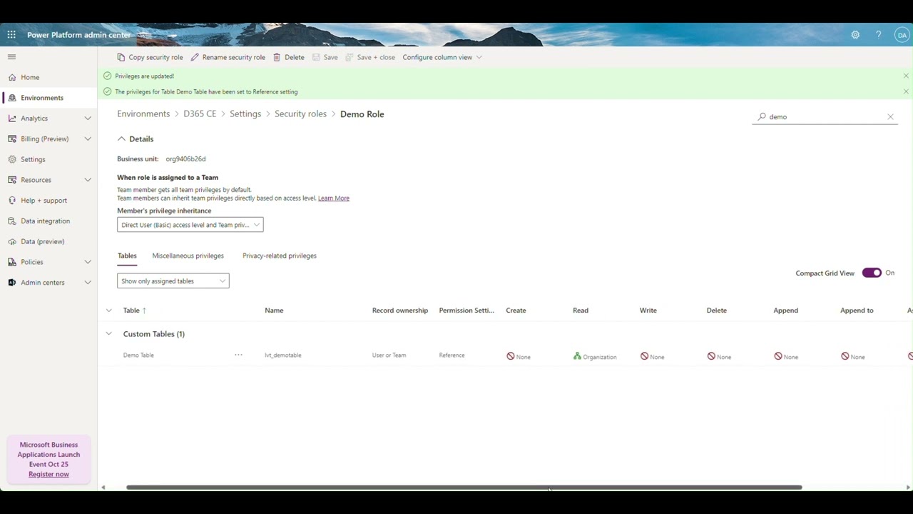 Power Platform   Security Roles Modern UI