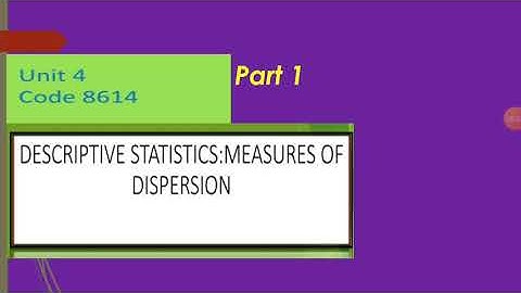 Introduction Of Descriptive Statistics||Measures Of Dispersion||B.ed/M.ed||course code 8614||part 1