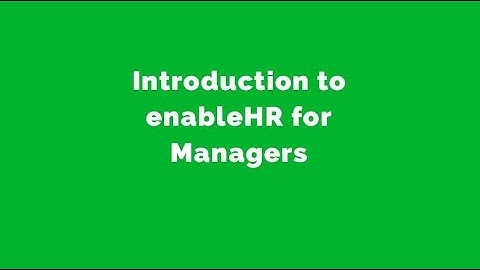 enableHR Capability Demonstration for Managers (AU)