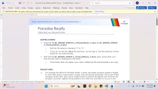 Shelly Cashman Word 365 | Module 10: End of Module Project 1 Paradise Realty