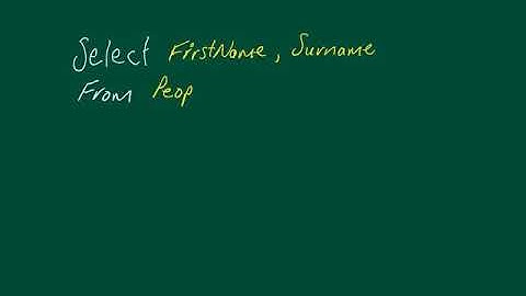 CIE 9608 SQL video 1 – Select From