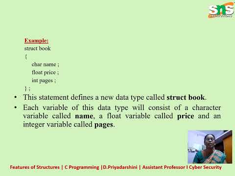 LECTURE VIDEO 3 | C PROGRAMMING STRUCTURES | SNS INSTITUTIONS 