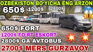 : 13 APREL 650$ GA FO'RT 2800$ AVTOBUS 2700$GA Mers OZBEKISTON BOYICHA ENG ARZON MASHINALAR