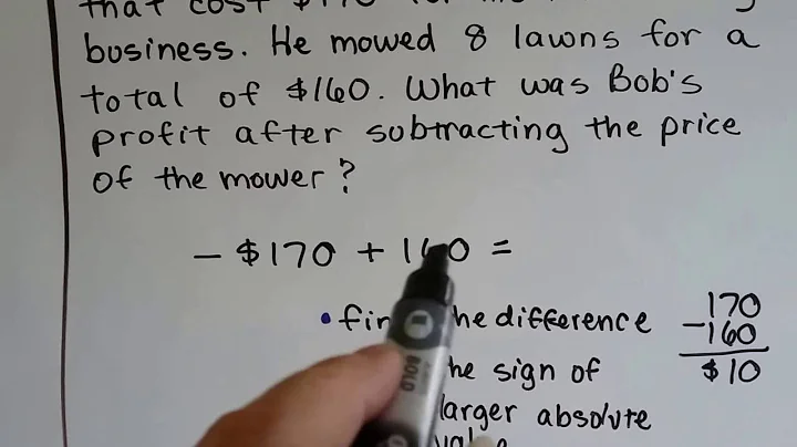 Grade 7 Math #1.2b, Adding Integers with different...