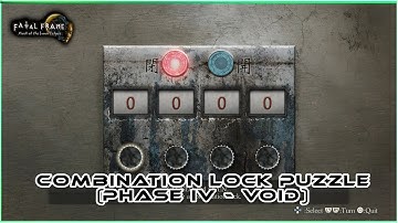 Combination Lock Puzzle (3F Control Room - Phase IV Void) Fatal Frame: Mask Of The Lunar Eclipse