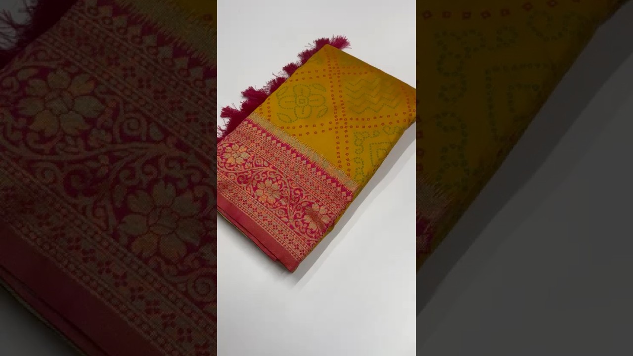 Premium Bandhani Patola Zari Woven Saree