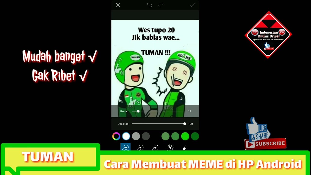 Cara Membuat Meme Tuman Ojek Online Grab Gojek Umum Dengan