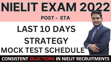 NIELIT STA EXAM FINAL PREPARATION STRATEGY | MOCK TEST SCHEUDLE (2023)