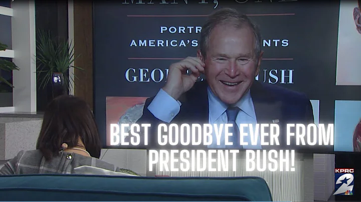 President George W. Bush with a fun goodbye to KPRC 2 reporter Rose-Ann Aragon
