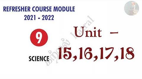 Refresher course module -2021-2022, 9- SCIENCE, Unit-15,16,17,18..