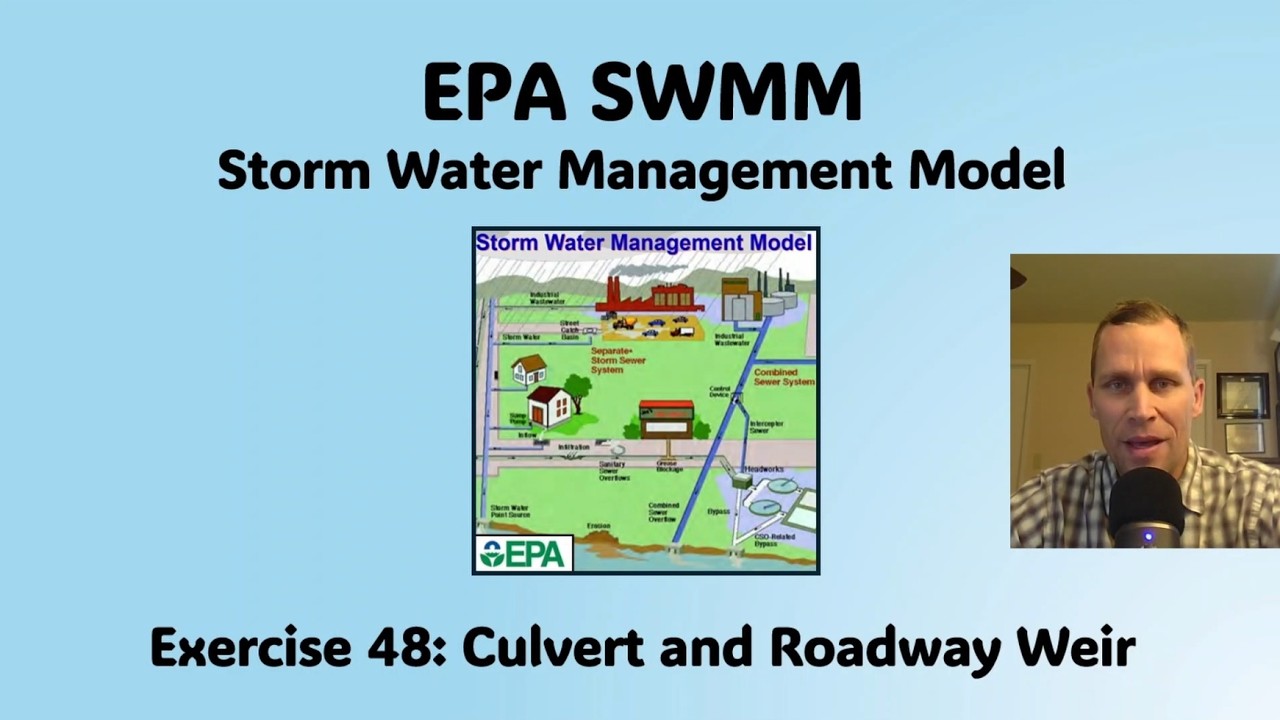 EPA SWMM Exercise 48 - Culvert and Roadway Weir - YouTube