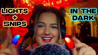 ASMR in the dark! Magic lights/ bugs, finger snips, mouth sounds, & fluffy mic! Satisfying sounds🪄