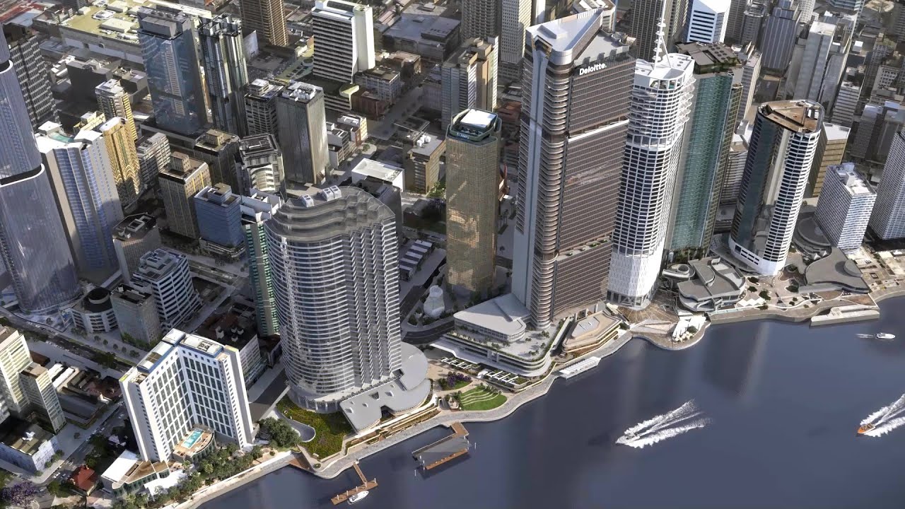 Flythrough of Waterfront Brisbane A New 2.5 Billion Development YouTube