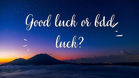 Good Luck or Bad Luck who knows? Jarrar Hashmi