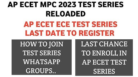 AP ECET MPC AND ECE TEST SERIES LAST DATE RELOADED| IMPORTANT TIPS TO GET GOOD RANK IN AP ECET EXAM