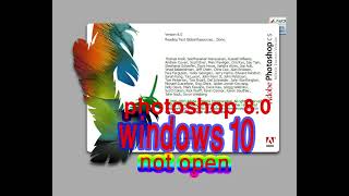 Adobe Photoshop CS 8.0 windows 10  not open