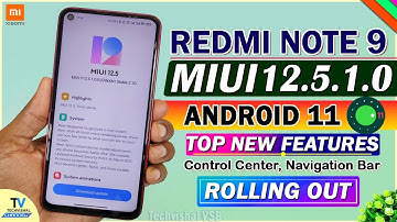 REDMI NOTE 9 NEW MIUI 12.5.1.0 India Android 11 Update Rolling Out | Redmi Note 9 MIUI 12.5 Update