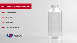 16 oz. WH Square PET Beverage Bottle | U.S. Plastic Corporation®