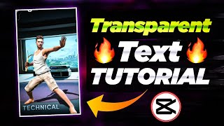 Make your own transparent watermark on capcut 😬🔥| capcut transparent text tutorial