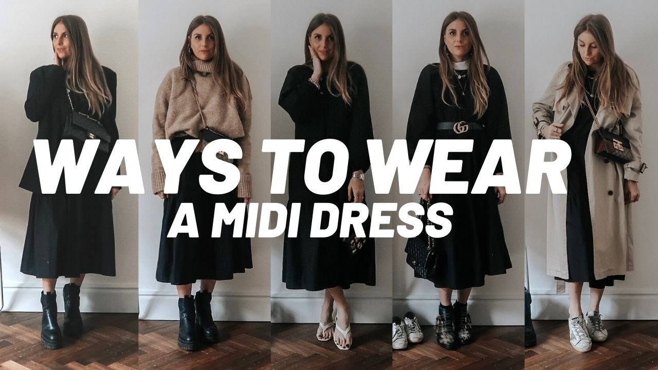 HOW TO STYLE A MIDI DRESS (H&M) // 5 Winter Outfit Ideas // Sinead Crowe