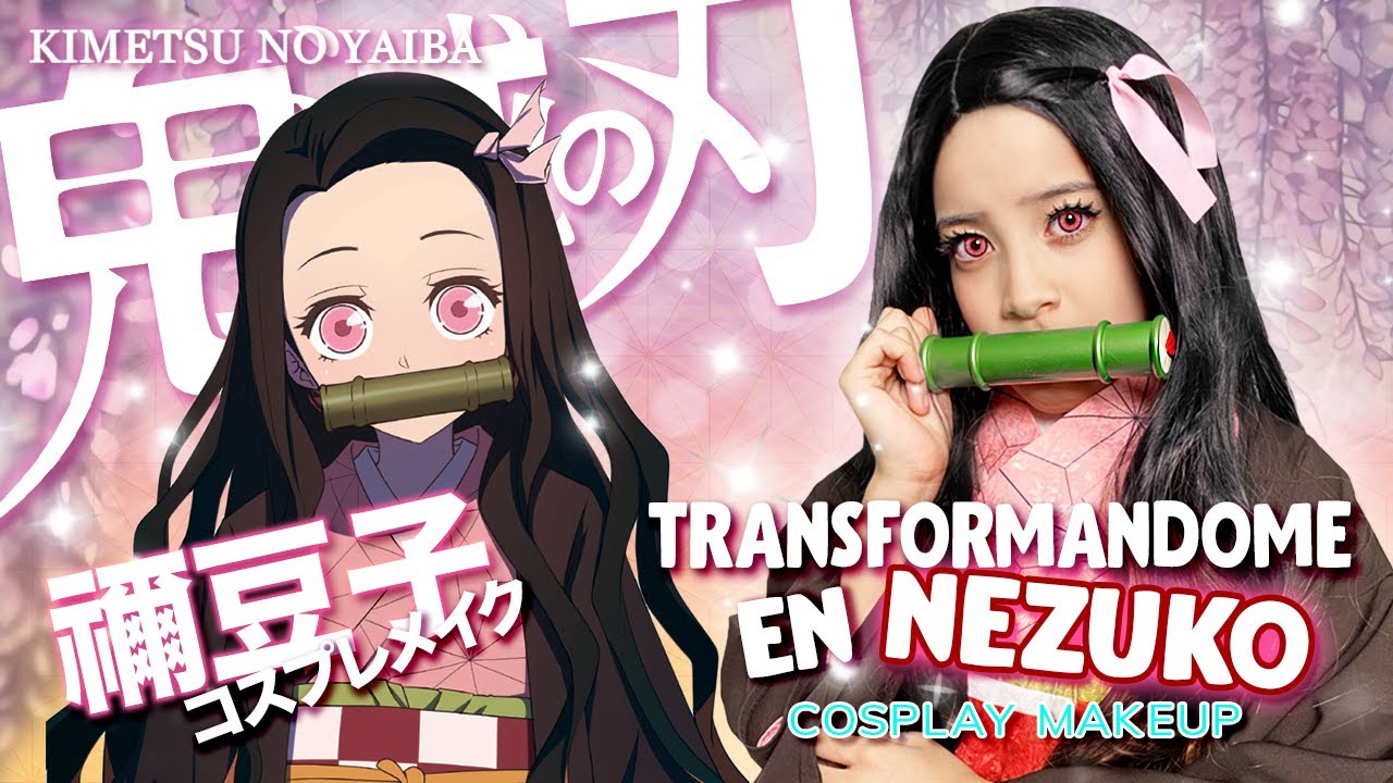  NEZUKO COSPLAY MAKEUP Demon Slayer Kimetsu No Yaiba 
