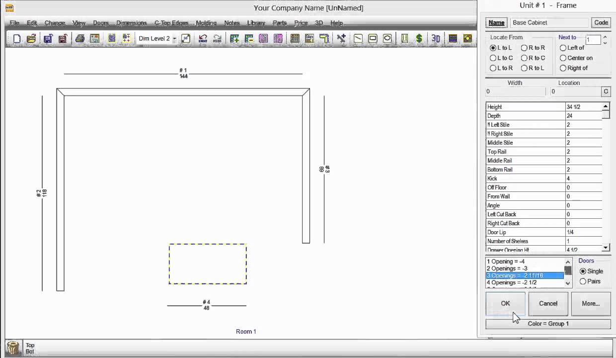 Island walls, peninsula walls in KCD Software