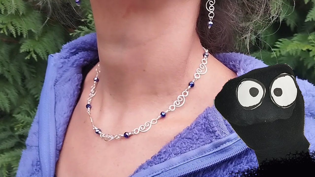 Kette und Ohrringe selber machen - aus Schmuckdraht und Perlen, mit schnuckligen Schnörkeln