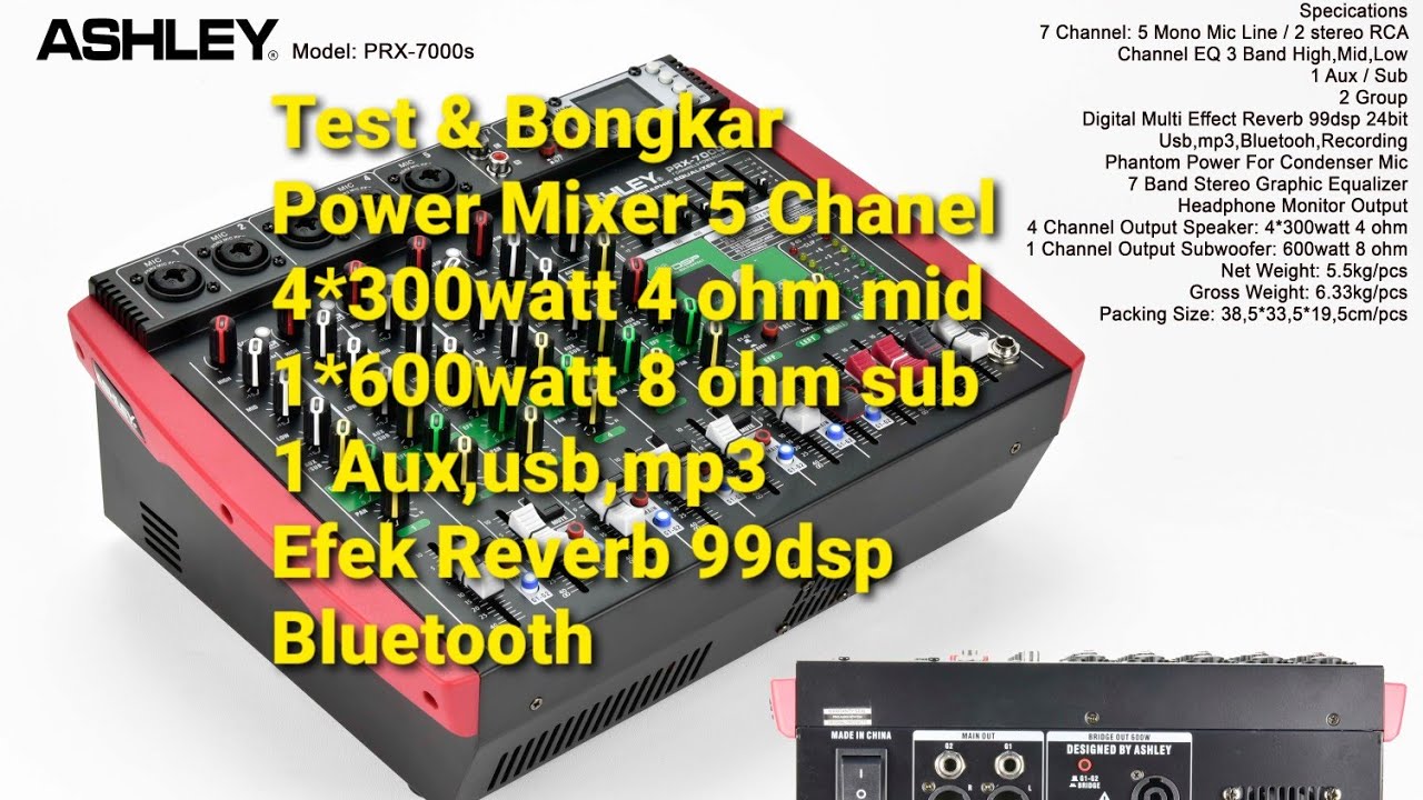 TEST & BONGKAR LIAT ISI DALAM NYA POWER MIXER ASHLEY 5 CHANEL SERI