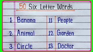 50 Six Letter Words in English || Learn And Write Six Letter Words || Six Letter Words  Profile