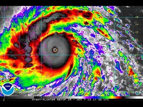 Typhoon Haiyan - Cameraman in over his head