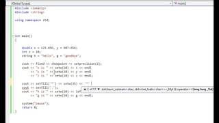 Formatting Output - left, right, setfill