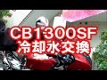 CB1300SF　冷却水交換　エンジンを掛けて作業