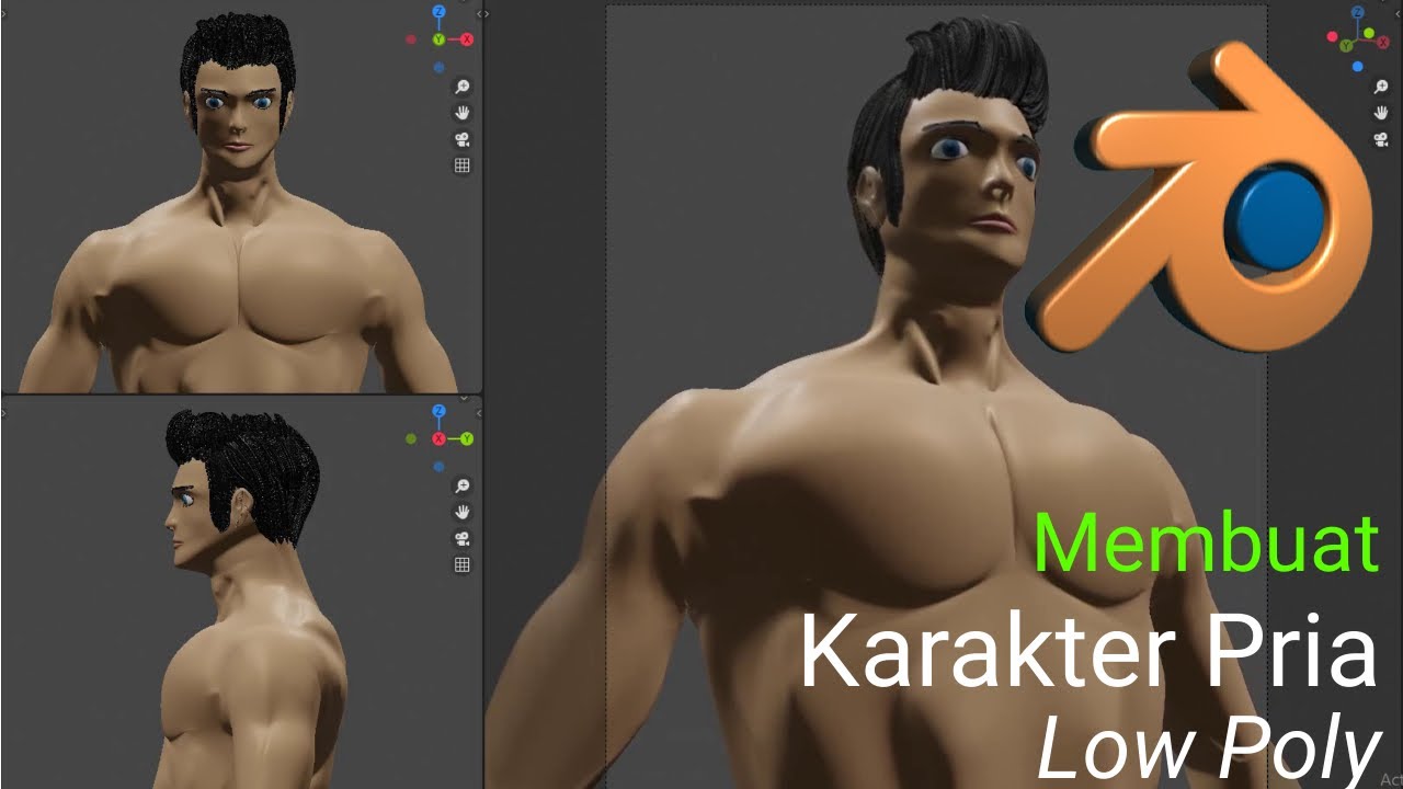Tutorial membuat karakter 3D pria di blender - YouTube