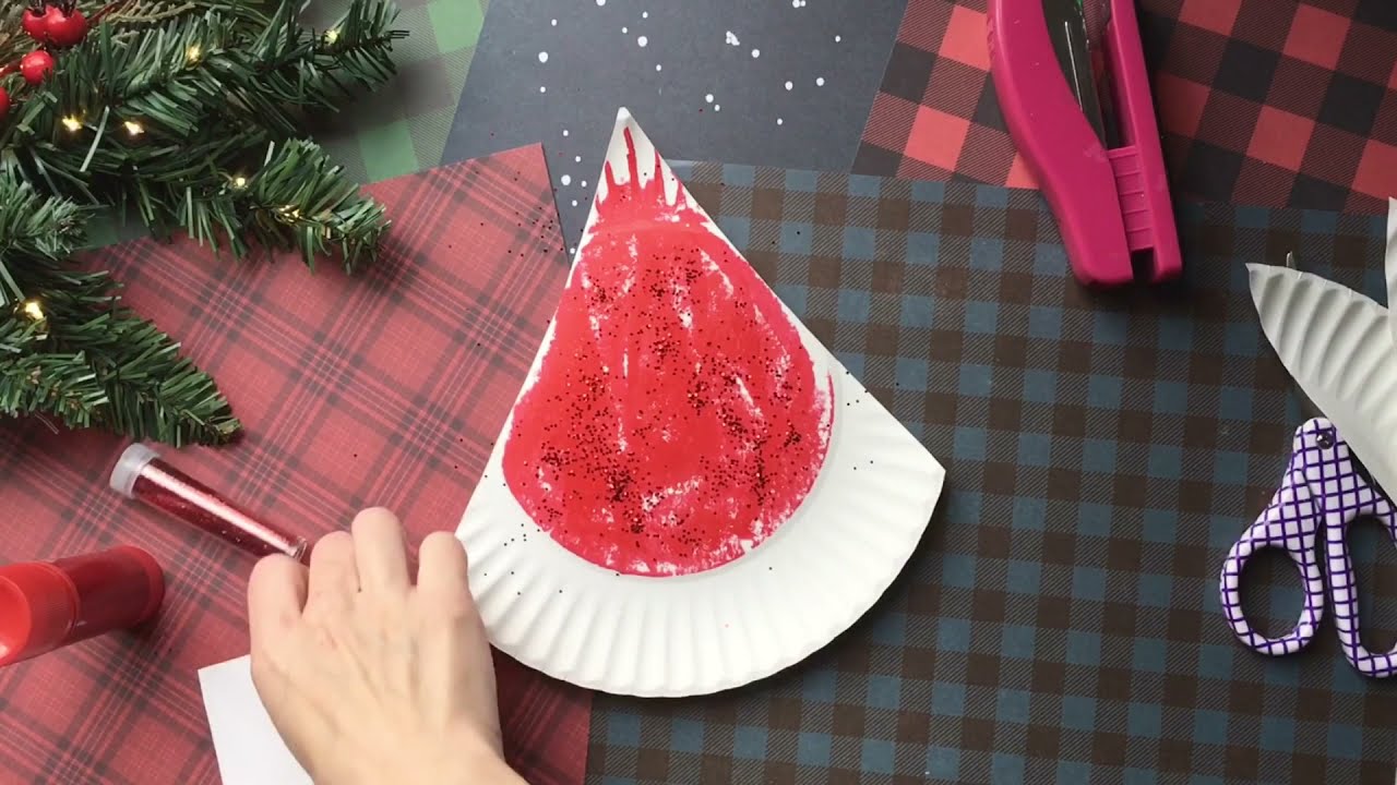 SUPER EASY Paper Plate Santa Hat Craft Idea For Christmas