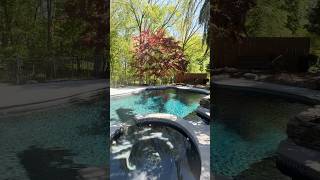 Summer is officially calling ☀️💦Wyckoff renovation complete! #summer #poolrenovation #bluestone