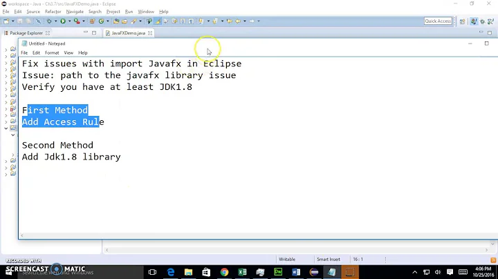 Fix JavaFX Import Error in Eclipse