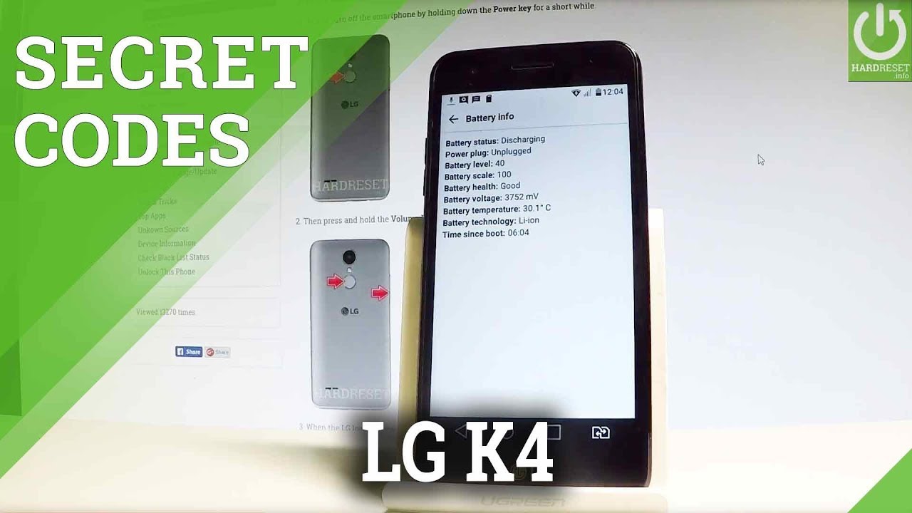 LG K10 Power códigos secretos e recursos ocultos 