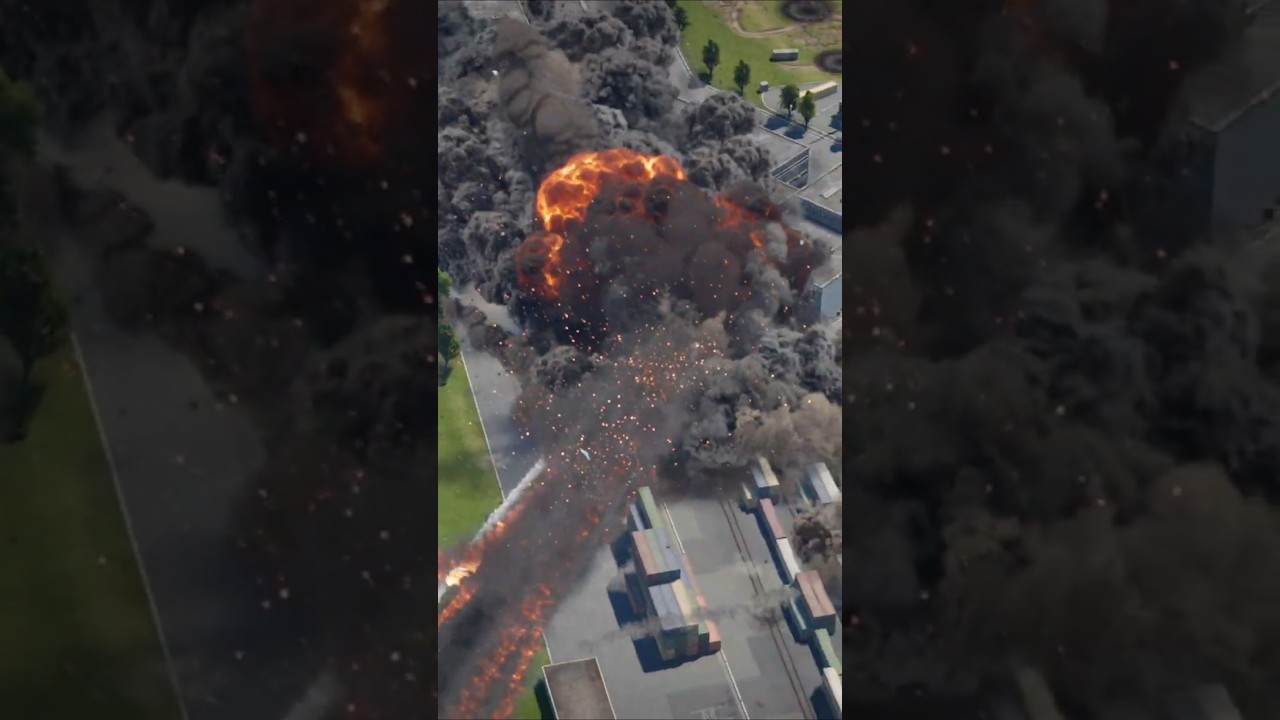 Massive Boom! Jet Bombing Run Destroys Target!