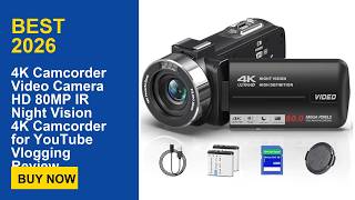 4K Camcorder Video Camera HD 80MP IR Night Vision 4K Camcorder for YouTube Vlogging Review